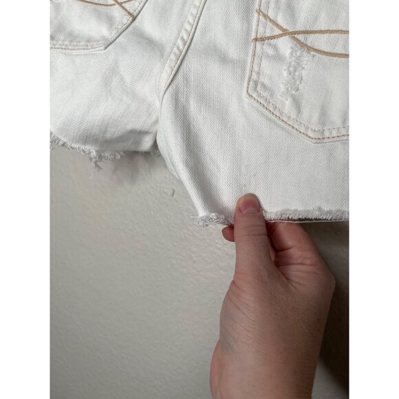 Abercrombie & Fitch Womens Y2K White Denim Low Cut Shorts Size 2 - Picture 3 of 10